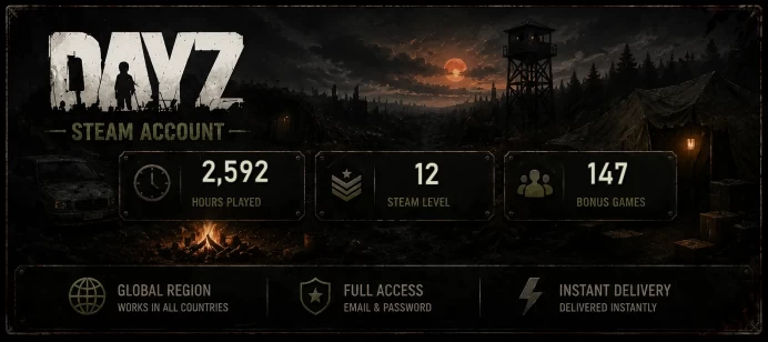 [STEAM] DayZ ACCOUNT | 2592 HOURS | 147 BONUS GAMES | STEAM LVL 12 | FULL ACCESS | INSTANT DELIVERY