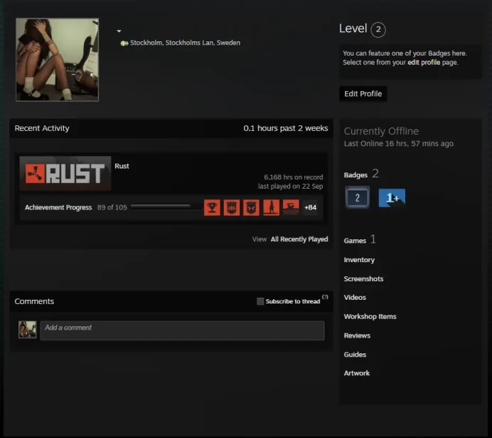 Rust 6168 REAL Hours | 5413 Kills / 3714 Deaths (1.46 K/D) | 35 Twitch Drops| Full access | No 5$ limit | Region Free | Instant delivery 24/7