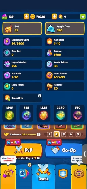 RR1127// 294 CRIT 5k GOLD 445 GEMS 1008 CUPS