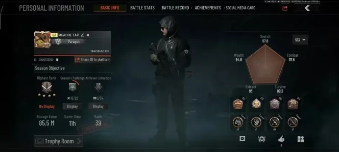 Mobile|Lv 30|SV 85,5M|CV 83,5M|MG H416|Crimson AUG,P AKM,TB M4A1,Etc|Crowbar|5 Set Outfit|CN ON|Log Infinite|Check SS|AB3903