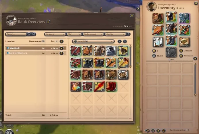 ASIA|21,8M Total Fame - 36M Silver|Ready PVP/PVE With T8 Lv 100 Dagger & T8 Demon Fang|2 Off Hand Lv 100|839 LP|Check SS|AO891