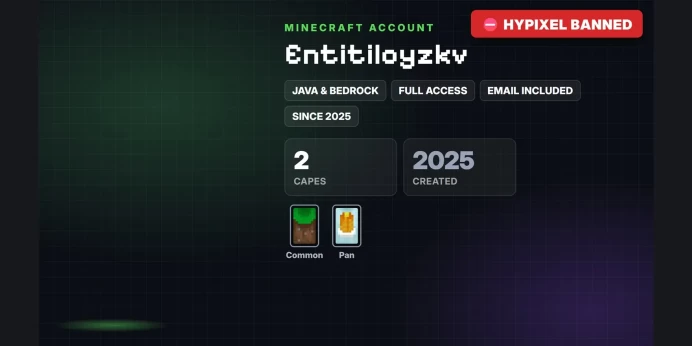 ✨ 2 Capes: Common, Pan ✅ Java & Bedrock & Full Access ⛔ Hypixel Banned
