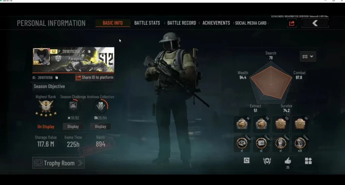 Mobile | LV 30 | SV 117,6M | CV 91,4M | Exclusive ET AKM,X-Ray H416,Fruit AR57,Ovr AEK,BaT951,ETC | Battle Machete | SS AB841B