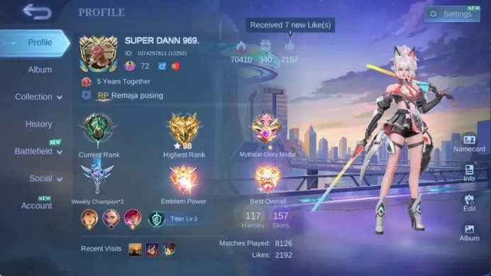 Global|157S|Expert|EPIC Lancelot Yss Change Lunox Kufra Carmilla,Gaara,SpongeBob,SABER Freya Cyclops|CheckSS ML3090B
