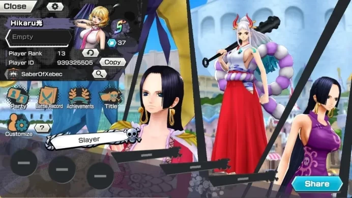 Android |4 EX| PR 13 |Yamato Zoro&Sanji Borsalino RobLucci|1 MaxLevel | RD 0 |LogBandai CheckSS OPBR687B