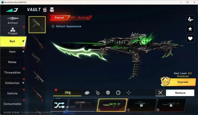 ASIA|Eternal Gun:MP7-Burning|1 Ultar & 1 Legendary Gun|1 Name-Changing Card|Check SS BS3564B