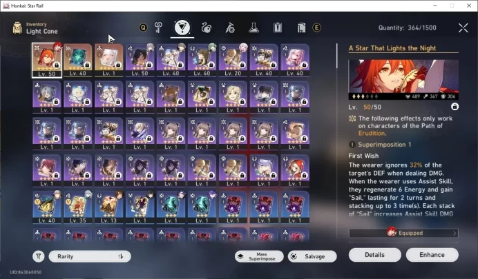 Asia|TL 37|5 Limited (Himeko Nova)+Sign| Acheron,Archer,Huohuo,Silver Wolf +1 STD (Bronya)|Female MC|Take Mail|Check SS|HSR8993