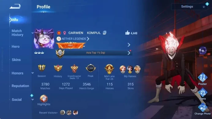Global|115H 315S|Mythic:Diaochan|2 Flawless|3 Precious|1 Blessed|1 ShanHai|5 Limit|Background:Conan&Cinnamoroll|Check SS HOK925B