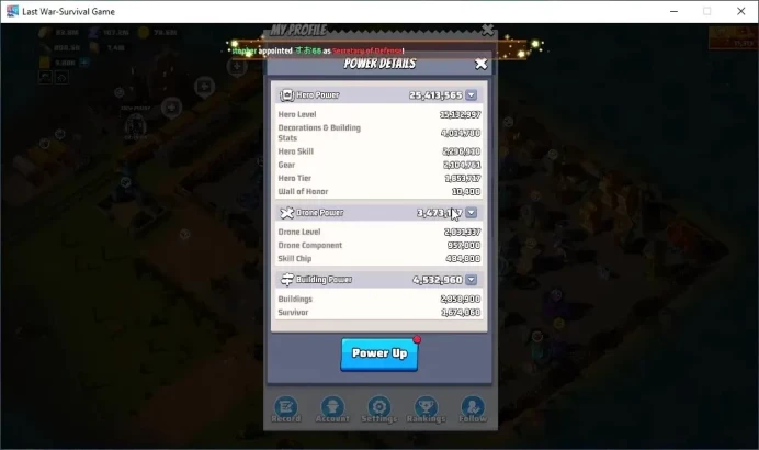 Sv 2266|Power 52.9M|HQ 29|VIP 12|3,800 Gold Bricks|Drone Lv 95|SQ 1: 15.33M,SQ 2: 8.86M,SQ 3: 8.03M|Log Email|Check SS|LW811