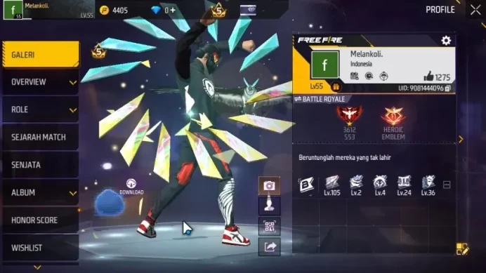 Indo|9 EVO Skin|AK47 Draco,SCAR Megalodon,M4A1 Infernal,AN94 Evil Howler,XM8 Destiny Etc|189 Vault 94 Bundle|Log Google(FF1566)