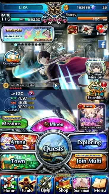 Global|Rank 115|1 SP.Art|26 Ascend +37 TW (H Inumuta,UP Roy,S Miyu,S Emiya,Chloe,LM Isliid Etc)+TW|Lpot 738+41 RGB|GS3150