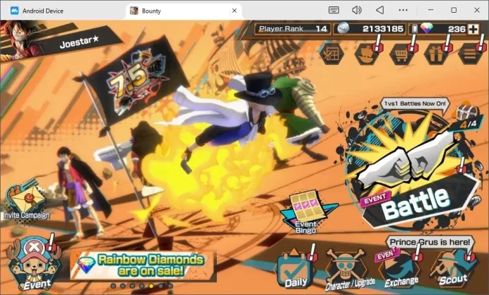 Android | EX 2 | 1 MAX | FM Sabo Max, KOP Gol D. Roger | RD 236 | GF 70 | LogBandai Check SS OPBR685B