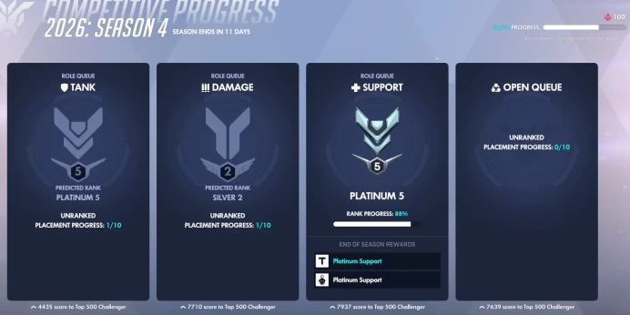  Plat 5 Support | Mythic Ana + Stacked Legendaries | SMS Verified | Full Access | Instant Delivery