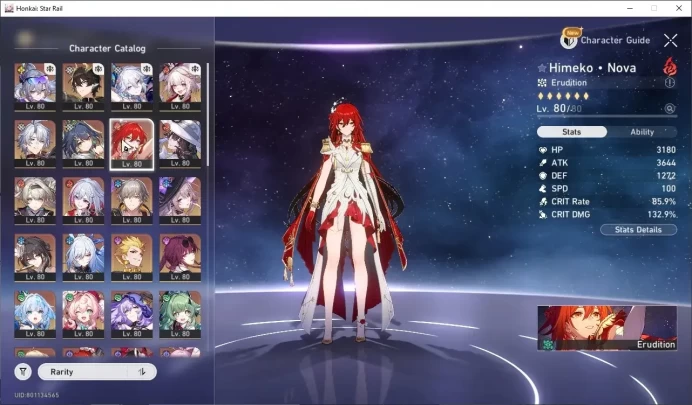 Asia|TL 70|1 PremTeam|27 Limited (9 Char With Signature LC) Himeko Nova,SW999,YaoGuang,Firefly Etc|Male MC|Take Mail|HSR8994
