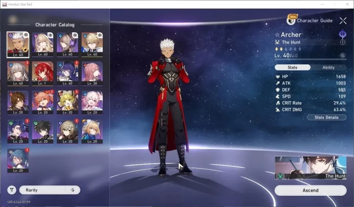 NA|TL 25|2 Limited| Archer,Argenti +1 STD Char (Gepard)|Rate ON|Female MC|Jarilo-VI|Take Mail|Check SS|HSR8991