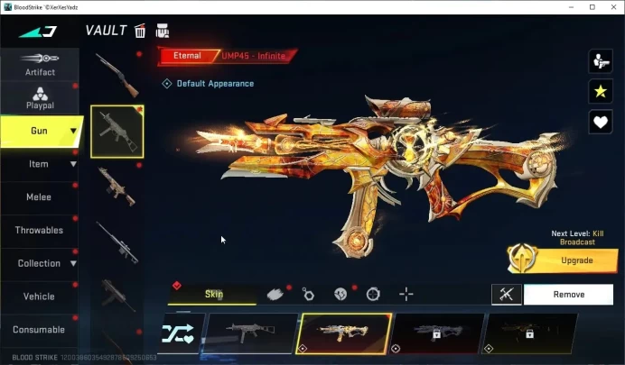 Asia|Eternal UMP45-Infinite|1 Ultra Vector-Flame Fox|3 Legendary(M4A1-Extinction,Venom,HK416-Lava,)|Log NetEase|BLS6548