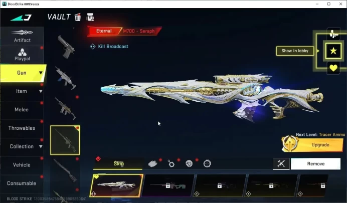 Asia|Eternal M700-Seraph|2 Ultra(FAL-Lightning,KRAKEN-Purple Lightning)|2Legendary(M4A1,INP-9)|1 Limit Jack|Log NetEase|BLS6547