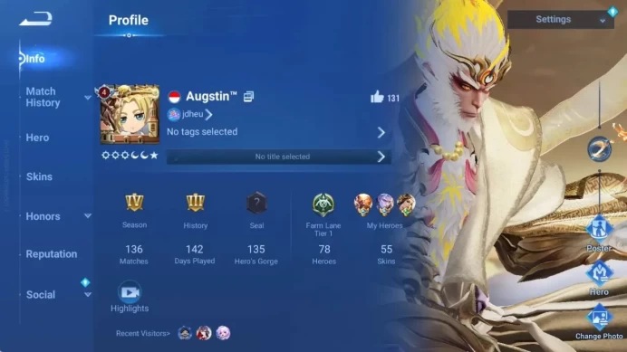 Global|78H 55S|Flawless:Wukong|Legend:Dian Wei|JJK:Garo|9 Epic|2 EventExclusive|Check SS HOK508B