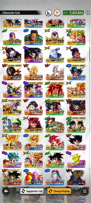 D522-ANDROID+IOS- Team GT+UL ss4 Goku+UL ss4 Vegeta+LR BirdKu 12s+Some Legends Limited+Event Farm CC