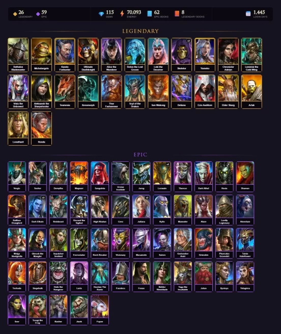 [STARTER]Yumeko+Thor Faehammer+Rathalos+Michelangelo+Karato+Deathknight+Alice+Rotos+Loki+Skeletor+Adelyn+Leminisi+Visix+59Epics