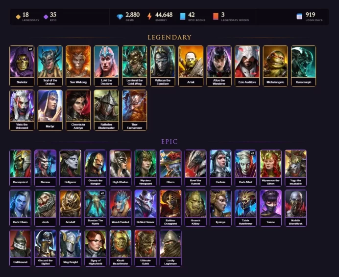 [STARTER]Martyr+Thor Faehammer+Skeletor+Scyl+Skeletor+Wukong+Loki+Dorothy Gale+Leminisi+Vallaryn the Equalizer+Artak+35Epics