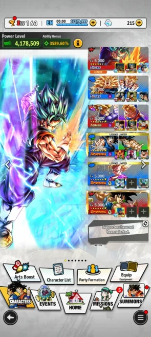 D525-ANDROID+IOS- Team PVP+UL Goku&Vegeta+UL Vegito blue+LR Shallet 9S+LR Trunk&Gohan 8S+LF ss2 Gohan+Gohan pur+Goku&Bardock+Good Equipment