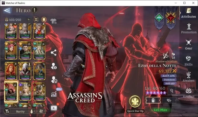 GlobaL 60x|Lv 66|3,3M PWR|6Lord(Ingrid,Iovar,Laya,etc)+35 Legen(6 Assasin(Ezio Della,Casandra+Skin),Cainan,Etc)|TakeMail|WOR1368