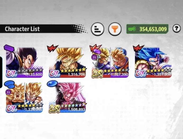 B634-IOS+Android-Good Team-LR(Goku Black Maxed+Trunks&Gohan)+UL(Gogeta v2+SS Goku&Vegeta)+Vip Equipment+God Vegeta Full Star+Goku Black 9 Star