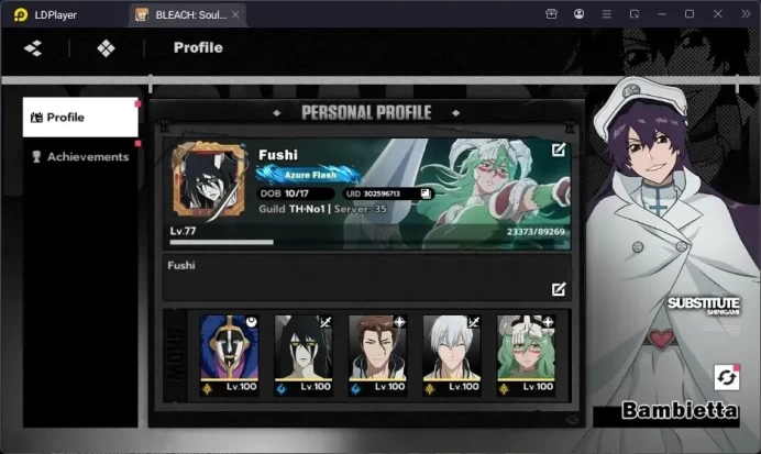 Nuverse SEA |Lv.77| 14 SSR 11 Sign(MadarameB2,KomamaruB3,YoruichiB1,IchigoDZ,Byakuya,Bambietta,Etc)+stamp|Log Google| BSR194B