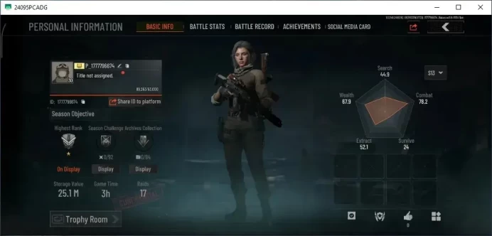 MOBILE|Lv 30|SV 25.1M|CV 24.6M|Ba T03|SS AKM & Deagle,GM AK-12,Ceremonial Mk14 & S12K|CN ON|Log Infinite|Take Mail|AB3919