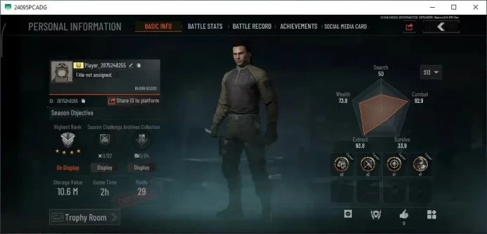 MOBILE|Lv 30|SV 10.6M|CV 9.7M|OF AKM,Forest MP5,Abomi Vector 9,Speed SQB M110|CN ON|Log Infinite|Take Mail|Check SS|AB3917
