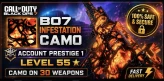 Bo7 | 30 Infestation camo Prestige 1 Level 55 / 480 camos Safe & Secure Full Access Linkable to STEAM • BNET • XBOX • PSN