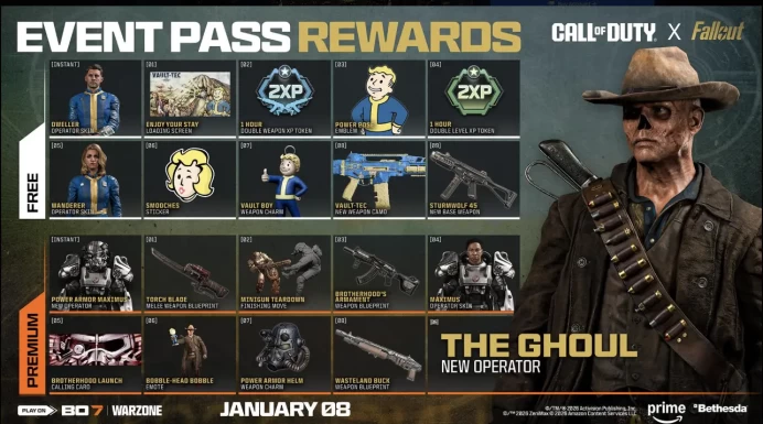 Bo7 / Wz5  Fallout Event Pass Purchased & Maxed   Level 52   Complete Access