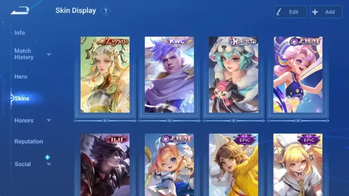 Global|115H 234S|KIC Luna|GM Skin|1 Sanxingdui|3 Legend|2 Fox Spirit|LNY 2024 Da Qiao|More|Check SS HOK931B