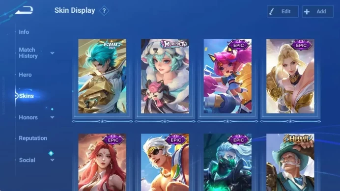 Global|115H 96S|Sanxingdui Hou Yi|GM Skin|LNY 2024|3 Worldly|13 Epic: Li Bai, Lu Bu,Etc|4 HonorPass|More|Check SS HOK935B
