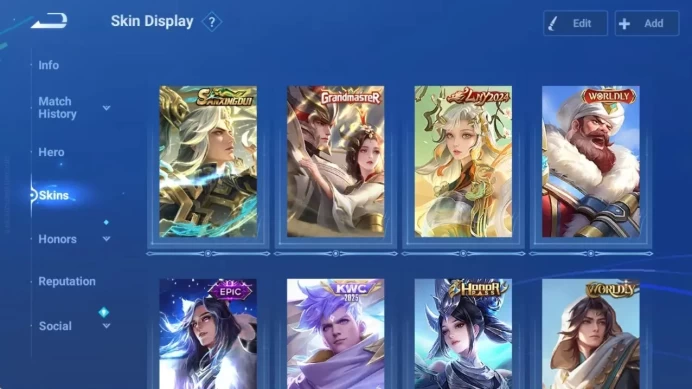 Global|115H 96S|Sanxingdui Hou Yi|GM Skin|LNY 2024|3 Worldly|13 Epic: Li Bai, Lu Bu,Etc|4 HonorPass|More|Check SS HOK935B