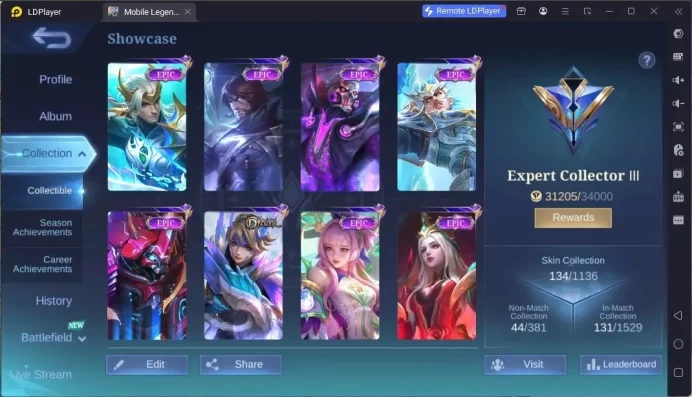 Global|Hero 93|Skin 134|Expert|Collector Natalia|KOF Karina|DragonT Kimmy|Epic:YSS,Roger,GatotKaca|More Check SS ML1055B