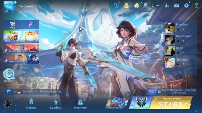 Hero 114|Skin 129|GM Gan&Mo,Saint Seiya Martial Monk,Legend Woodland Ranger,etc|Lny24(Lanternlight,Scorchette)|TakeMail|HOK2136