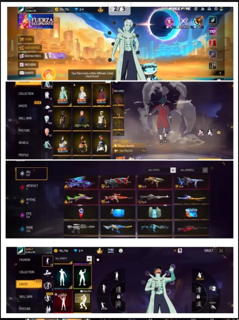 Server Latin America North LV72 | PRIME 5  | 7 HIGH EVO GUNS HIGH  | 517 WEAPON SKINS  | 229 BUNDLES  | 73 LEGENDARY EMOTES  | RAR