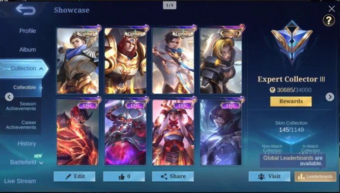 HERO 100 EMBLEM MAX 6 + COLLECTOR NATALIA + LIGHTBORN GRANGER ALUCARD TIGREAL + 16 EPIC YSS FREYA GUSION LANCELOT HANABI ROGER LUNOX CHANG`E ESM