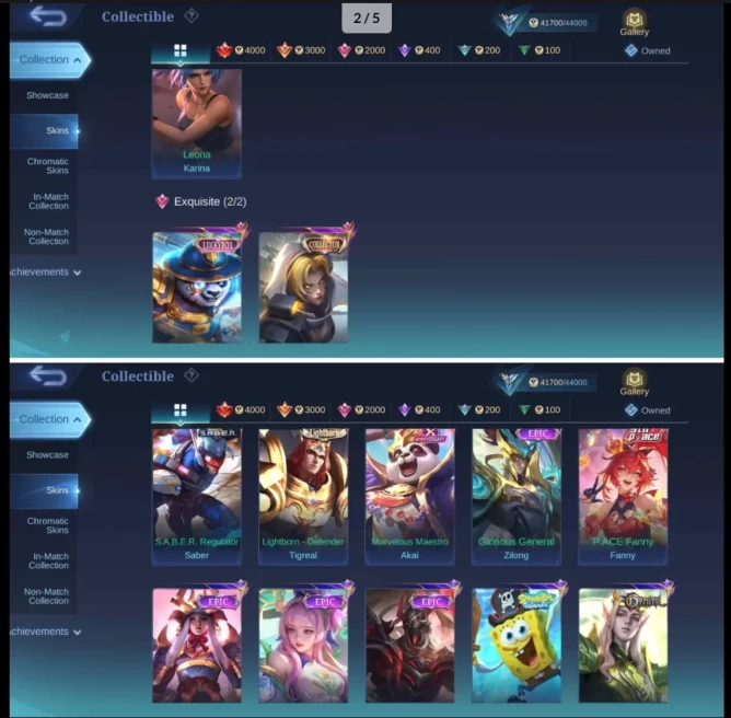 M490 HERO 106 SKINS 178 EMBLEM MAX KOF KARINA LUCKYBOX AKAI DRAGON 5 EPIC 11 LIGHBORN 2 STAR 4 SPECIAL 20 SAINT BADANG MPL BRODY