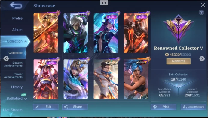 HERO 117 EMBLEM MAX + COLLECTOR PHARSA + EPIC SELENA MOSKOV YSS NANA FREYA SABER GUSION VALIR LING KIMMY CARMILLA + LIGHTBORN GRANGER HARITH + S