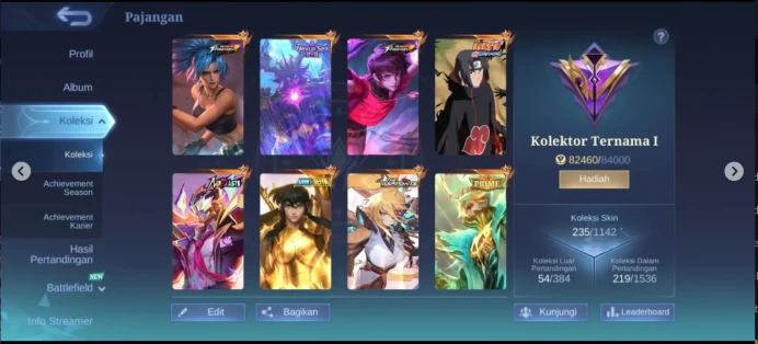 RC730|LV 45|HERO 107|SKIN 235|RENOWNED I|ALL EMBLEM MAX|THAMUZ NEXUS SEA|JULIAN ITACHI|CHOU SAINT GOLD|FREDRINN NEOBEAST|LESLEY ASPIRANTS|GRANGE