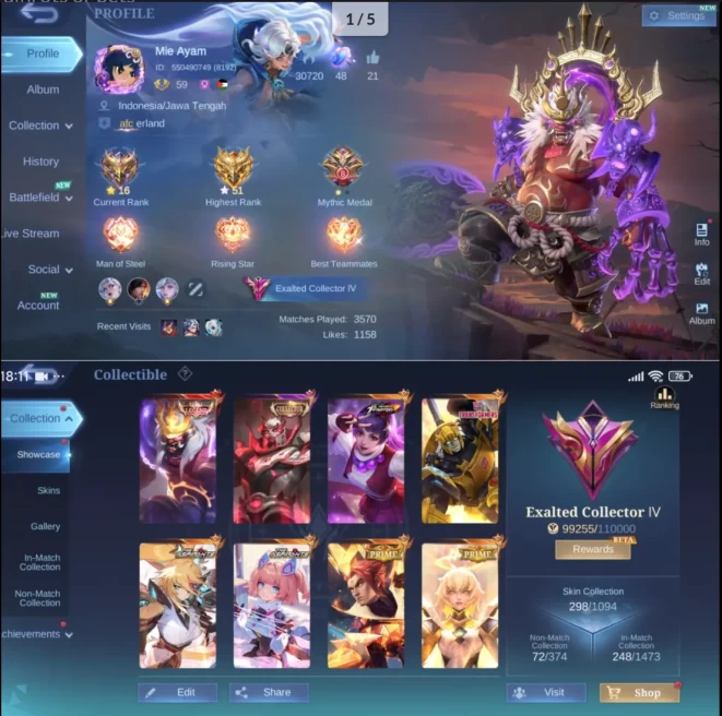 ML-822 Skins 298 [ Legend Franco ] Collector Yuzhong / KOF Guinevere / Aspirants Lesley x Aspirants Angela / Xborg Bumblebe