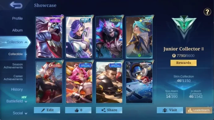 Global|46S|Junior|Epic Lancelot,MPL Benedetta,AllStar Yuzhong,Christmas Eudora,MSC Jawhead,etc| ML3127B