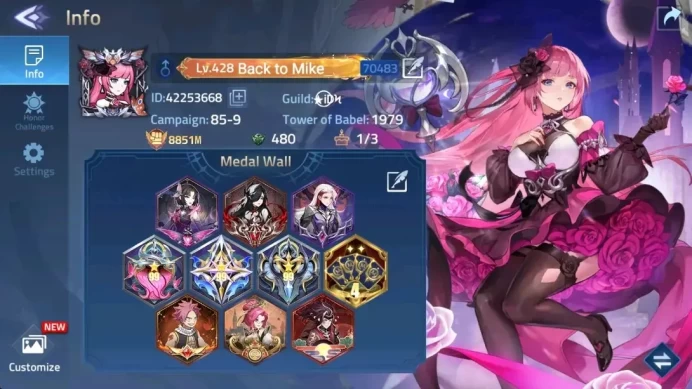 Global 70xx|Lv.428|8851m Power|Camp 85-9|Vip 10|31 Nexus|38 Awaken|18 UR|11 Epic Skin|52 Elite Skin|Check SS MLA169B