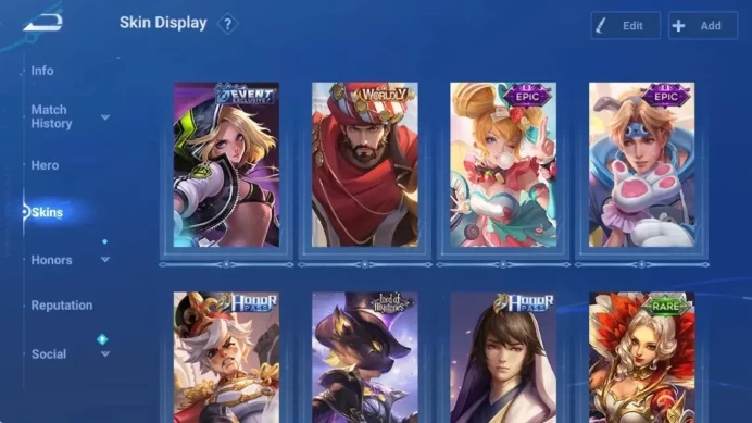 Global|64H 34S|1 Stellar|3 Legend|1 AFO|1 LOM|2 Honor Pass|2 Epic|2 Worldly|2 Event Exclusive|8 Rare|More|Check SS HOK947B