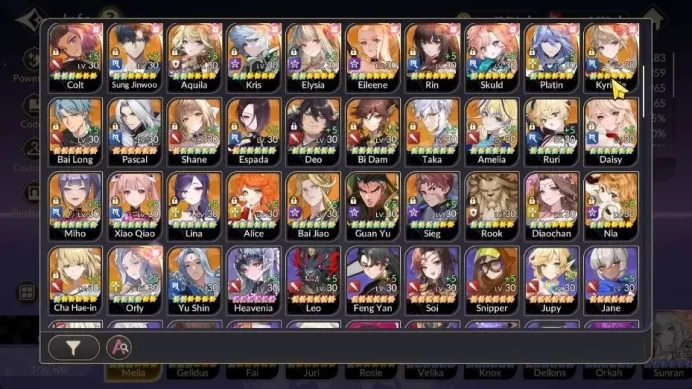 Global|Full EX7(MeliaTC3,GelidusTC3,FaiTC1,JuriTC1,RosieTC1)|75TC6(Velika,Knox,Dellons,Etc)|3LegCos|3K Ruby|Netmarble| 7KR121B