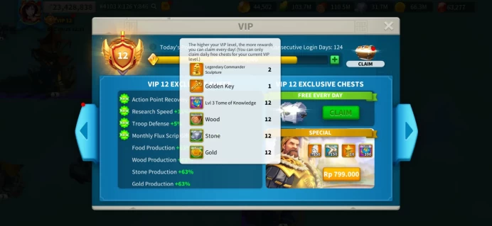 23M Power - Young Account KVK 1 - Pyrrhus 5511, Yi Seong-Gye 5325, Cao Cao 5351 - VIP 12 - 10 Passports - 63K Gems - 796M Mix Resources #570