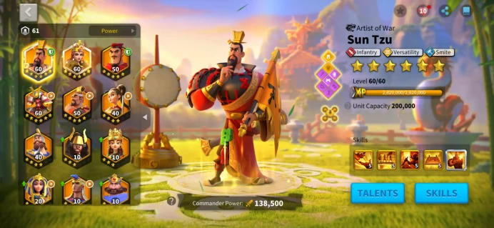 27M Power - KVK 3 - Sun Tzu PRIME Expertise, Bai Qi 5554 - VIP 13 - Limited Avatar - Fighter Account 128M Kill Points, Top 29 in KD 4000 #568